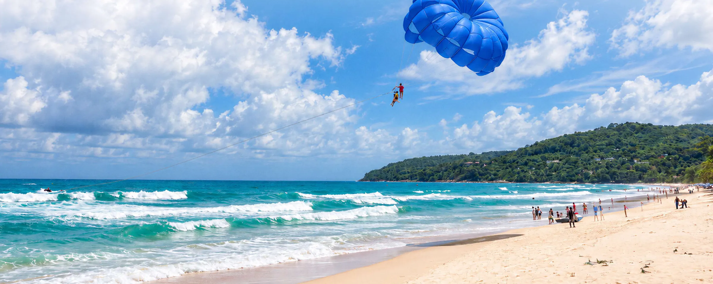 Parasailing over the beach