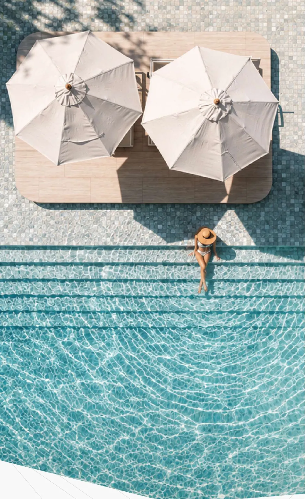 Pool with parasols